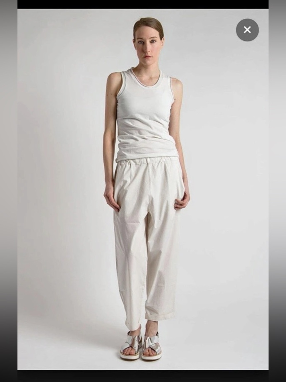 Labo.Art 100% Cotton Pull-On Ankle Pants, Size Large, NWOT